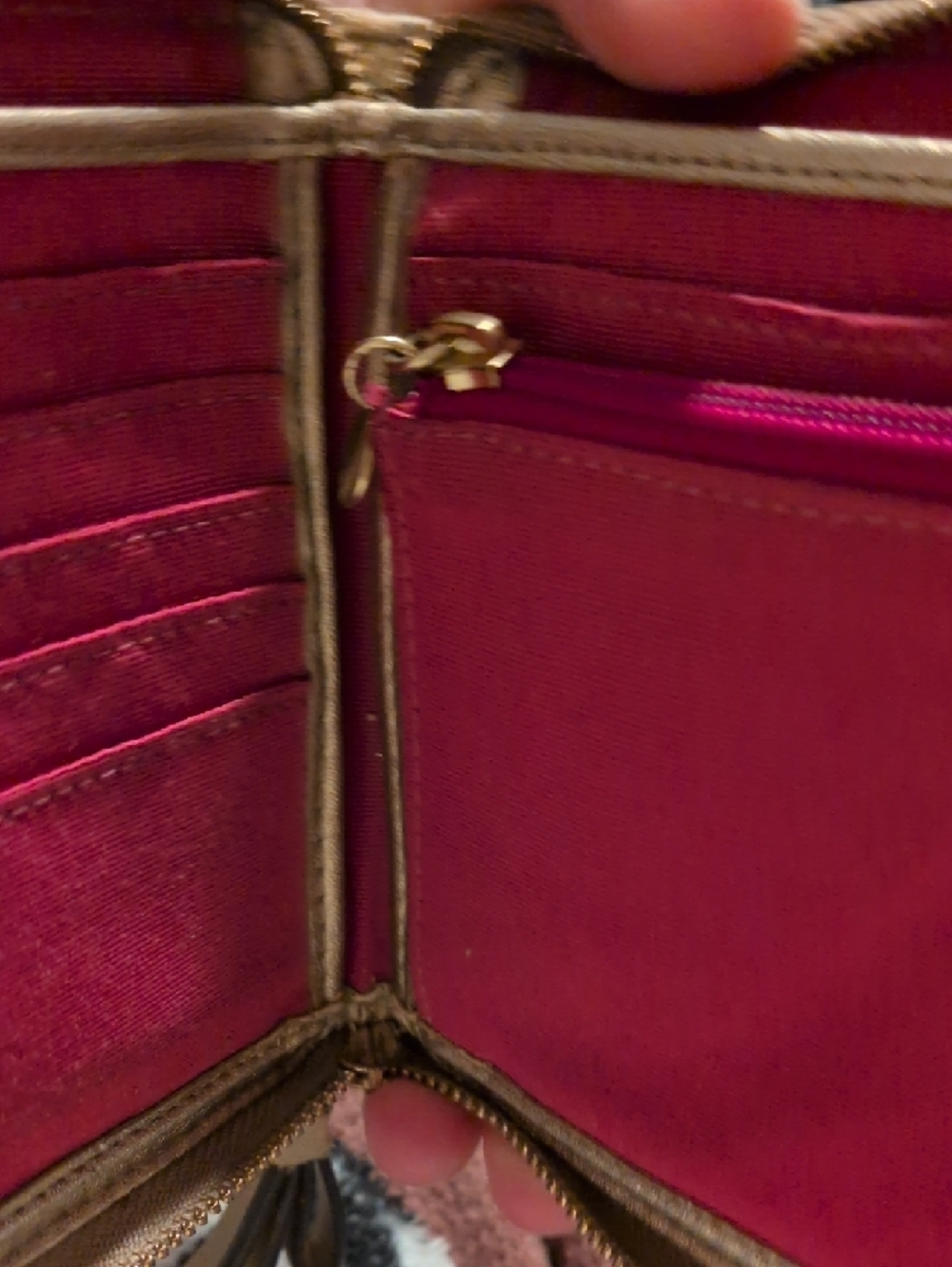 Coach Tattersall White Plaid Wristlet with Pink Logo Plaque - Picture 4 of 8